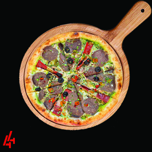 پیتزا ایتالیایی پستو بیکن استیک